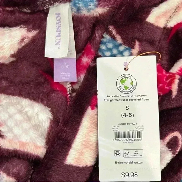 JOYSPUN Women Pajama Pant Joggers Sz S 4/6 Bundle Burgundy Tea Coffee Fleece NEW - Picture 9 of 11